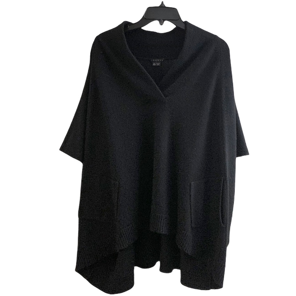 Theory Black Cashmere V-Neck Sweater